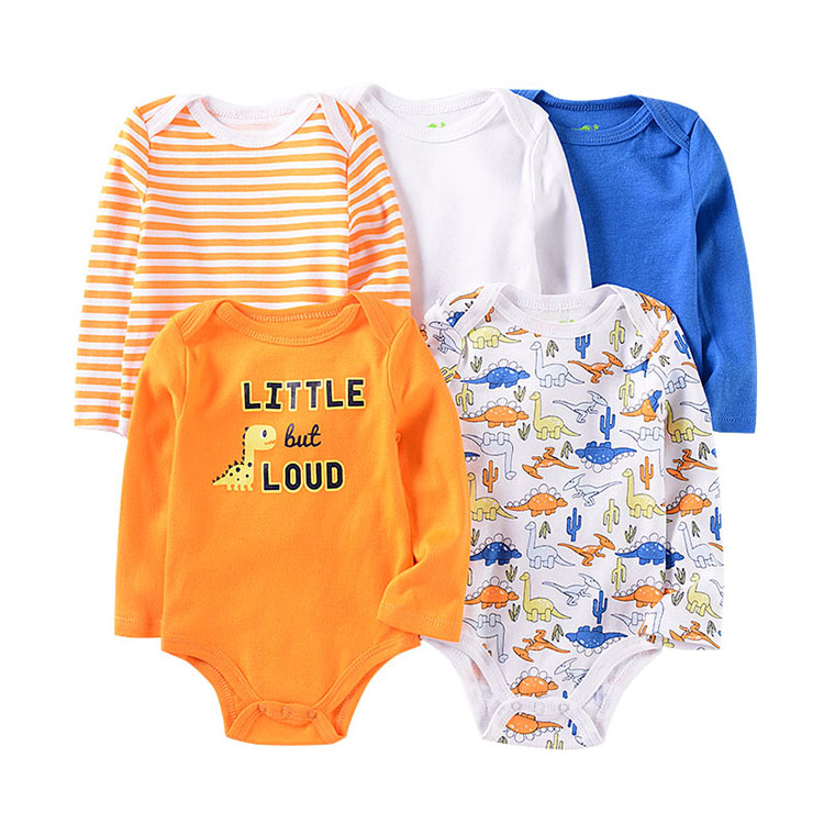 251baby:Newborn baby clothes cartoon print baby onesie summer baby long sleeve set clothes