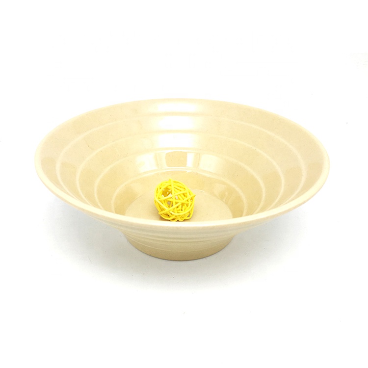 035Banboo:Wholesale Stackable Matte Food Grade Mixing Bamboo Fiber Noodle Salad Bowl 